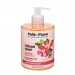 FOLK & FLORA šķidrās krēmziepes,Rosehip & Hawthorn, 500ml